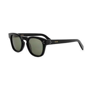 01N - Shiny Black with Green Lenses