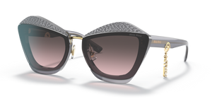 02O146 - Dark Grey Transparent with Pink Gradient Grey Lenses