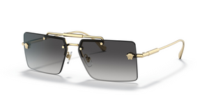 10028G - Gold with Pink Gradient Blue Lenses