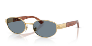 113256 - Gold with Light Blue Lenses