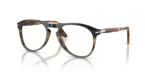 1135 - Black Striped Brown Grey with Clear Lenses