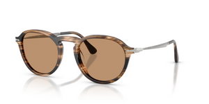 123653 - Striped Black & Greish Brown with Brown Lenses