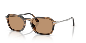 123653 - Striped Black & Greish Brown with Brown Lenses