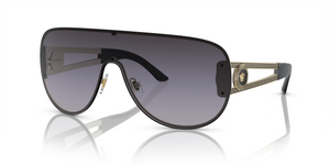 12528G - Pale Gold with Light Grey Gradient Dark Blue Lenses