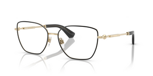 1326 - Light Gold With Black Rim with Clear Lenses