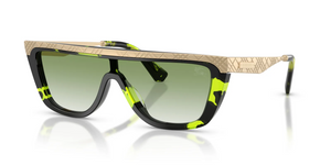 13598E - Green Havana with Clear Gradient Green Lenses
