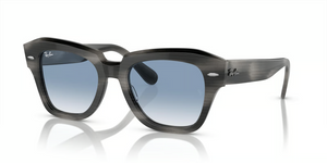 14043F - Striped Grey with Clear & Blue Lenses