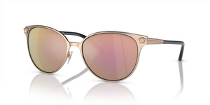 14095R - Pink Gold with Dark Grey Mirror Pink Lenses