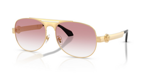15233B - Gold with Clear Gradient Pink Lenses