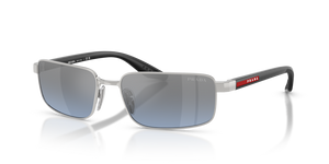 1BC11A - Silver with Blue/Silver Mirror Lenses