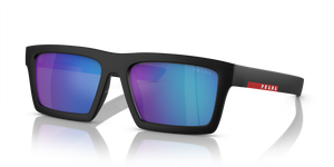 1BO08R - Matte Black with Light Green Mirror Blue Lenses