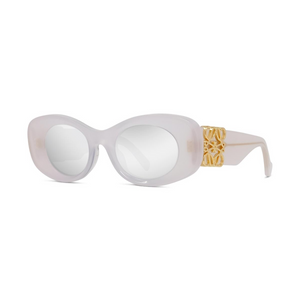 25C - Shiny White with Silver Mirror Lenses