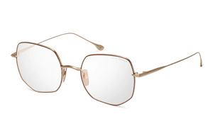 DTX192-A-02 Brushed White Gold - Mahogany with Clear Lenses