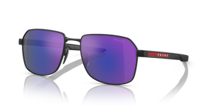 DG005U - Black Rubber with Dark Blue Violet Mirror Lenses