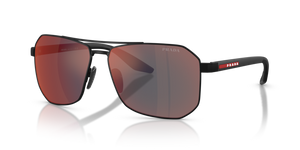 DG008F - Rubber Black with Dark Grey Mirror Blue/Red Lenses