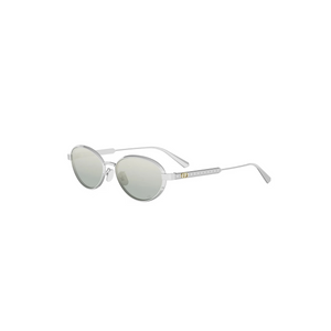 F016 - Shiny Silver with Blue Mirror Lenses