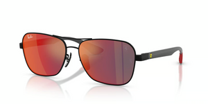 F1186P - Matte Black with Dark Grey Mirror Blue/Red Lenses