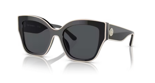 Tory Burch TY7184U 192987 Black w/Ivory Piping Sunglasses