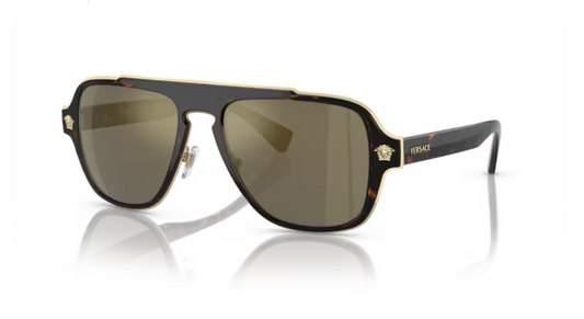 Versace VE2199 12524T Havana Grey Mirror Gold Sunglasses