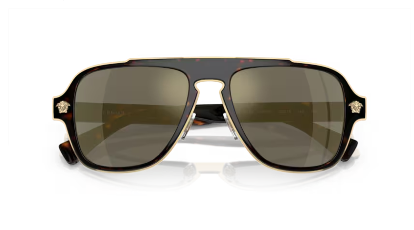 Versace VE2199 12524T Havana Grey Mirror Gold Sunglasses