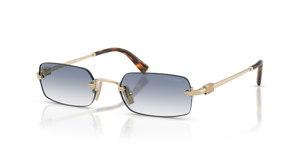 ZVN80O - Pale Gold with Clear Gradient Light Blue Lenses